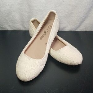 Lily & Dan Kids Cream Lace Dress Shoes